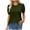 Army Green, variant on Sevevn Women's Fashion Solid Color Round-Neck Short Sleeve Round-Neck Blouses Black M Rollbacks