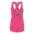 thumbnail image 2 of Wild Bobby, Bee Happy Motivational Inspirational Teachers, Pop Culture, Women Racerback Tank Top, Raspberry, Large, 2 of 4