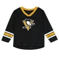 thumbnail image 2 of Preschool Outerstuff Black/Gold Pittsburgh Penguins Denting the Net Long Sleeve T-Shirt and Pants Set, 2 of 5