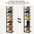 thumbnail image 5 of Canddidliike Wooden Shoes Storage Stand 7 Tiers Shoe Rack Organizer Multi-shoe Rack Shoebox-Rustic Brown, Multi-Functional Shoe Rack & Storage Organizer for Entryway Closet, 5 of 7