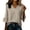 Beige, variant on Cotton Linen Tops for Women Casual Flared 3/4 Sleeve Shirts Solid Color V Neck Blouse Lightweight Soft Plain Shirt Buisness Work Blouses