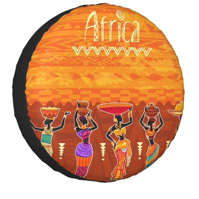 Traditional African Ethnic Design Spare Tire Cover for Prado Pajero 4WD 4x4 RV Car Wheel Protector 14" 15" 16" 17"h