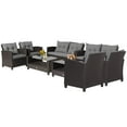 thumbnail image 2 of Costway 8 PCS Patio Rattan Furniture Set Glass Table Shelf Sofa Cushion Gray, 2 of 9