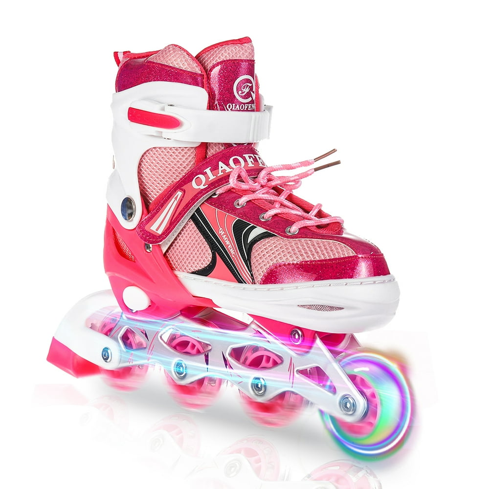 Kids Adults Roller Skates Adjustable Light Up Inline Skates For Boys