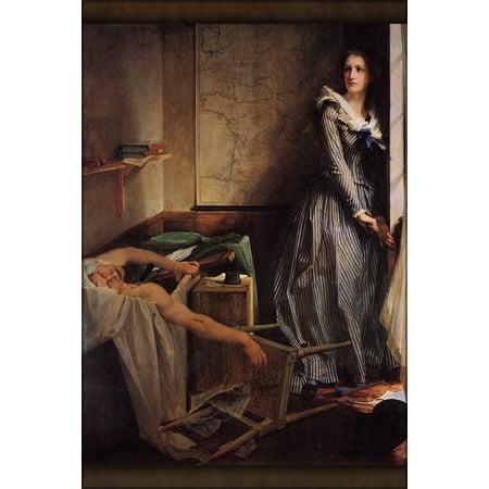 24"x36" Gallery Poster, Charlotte Corday by Paul Jacques Aim Baudry, painted 1860. french revolution