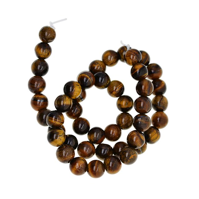 simhoa 1String Round Natural Gemstone Bead Tiger Eye Loose Bead Jewelry Making 8mm