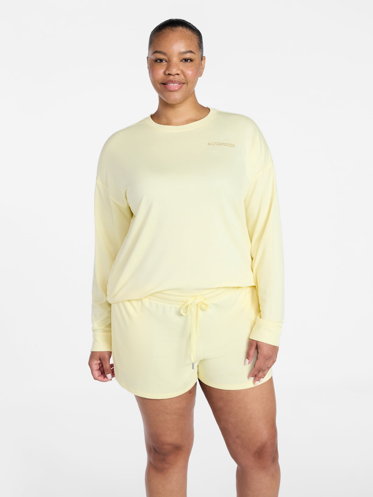 Joyspun Women's French Terry Knit Lounge Sleep Shorts, 3” Inseam, Sizes XS-3X