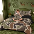thumbnail image 4 of meiyoeat Duck Pattern Monogrammed P 7 Pieces Full Size Bedding Sets For Boys,Camo Hunting Initial Print Full Size Bed in a Bag,Black Reversible, 4 of 7