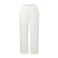 thumbnail image 3 of SIYUDAN Women Pants Business Casual Pants For Women White Adult Baggy Pants Women Womens Loose Pants Elastic Pants For Women With Pockets Summer Pants For Women 2025, 3 of 6