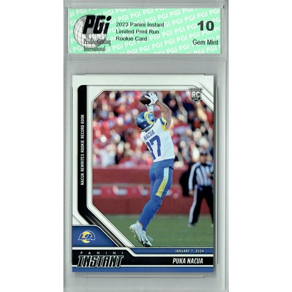 Puka Nacua 2023 Panini Instant #125 Rewrites Record Book Rams Rookie Card PGI 10