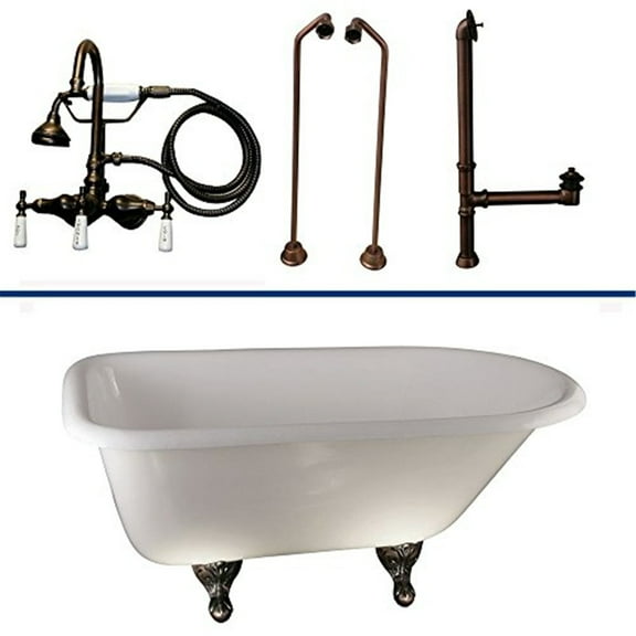 Barclay Barclay TKCTR60-ORB1 Tub Kit 60 CI Roll Top Filler Supplies Drain-Oil Rubbed Bronze