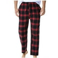 thumbnail image 2 of Idoravan Plaid Sleep Pants for MenMen's Plaid Pajamas Straight Yoga Pants Home Pants Casual Pants, 2 of 8