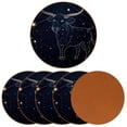 thumbnail image 2 of Constellation 6PCS Round Microfiber Leather Coasters Set, 11x11 cm/4.3x4.3 in Drink Coasters for Table & Home Decor, Easy to Clean & Durable Mats, 2 of 6