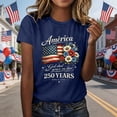 thumbnail image 2 of KHONTS Women's 250 Anniversary USA Shirt Patriotic America Graphic Casual Shirt 250 Years USA Flag Short Sleeve T-Shirt Dark Blue XXXL, 2 of 4
