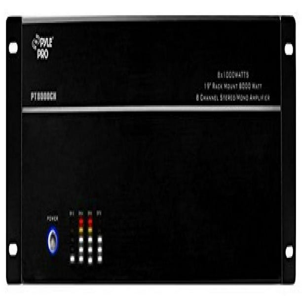 Pyle 8Channel Home Theater Amplifier Rack Mount Amp, Black, 8000 Watt