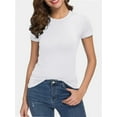 thumbnail image 5 of Fashion Casual Women's Crew neck Short Sleeve T-Shirt Basic Tee Tops, 5 of 6