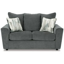 Signature Design by Ashley Stairatt Contemporary Fabric & Wood Loveseat in Gray