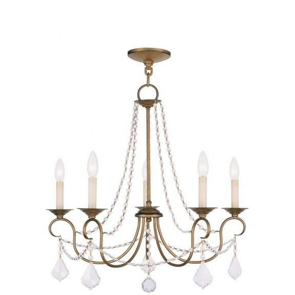 Traditional Five Light Chandelier-Antique Gold Leaf Finish Bailey Street Home 218-Bel-1119957
