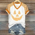thumbnail image 2 of Godom Womens Halloween T-Shirt Funny Short Sleeve V Neck Graphic Tees Tops, 2 of 7