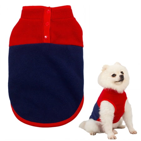 TELOLY 2026 New 1Pcs Dog Jacket Velvet Puppy Sweater Dog Coats for Small Dogs for Walks Outdoor Travel Navy Xs