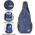 thumbnail image 4 of WATERFLY Unisex Hiking Travel Nylon Sling Bag Cross-Body Shoulder Chest Bag,Navy Blue, 4 of 7