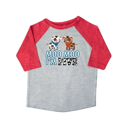 

Inktastic Moo Moo I m 5 with Cute Holstein Cows Gift Toddler Boy or Toddler Girl T-Shirt