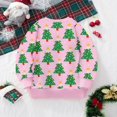 thumbnail image 5 of Byoo Toddler Girl's All Over Tree Print Sweatshirt Crew Neck Long Sleeve Sweatshirts Holiday Pullover Sweatshirt,Pink, 5 of 8