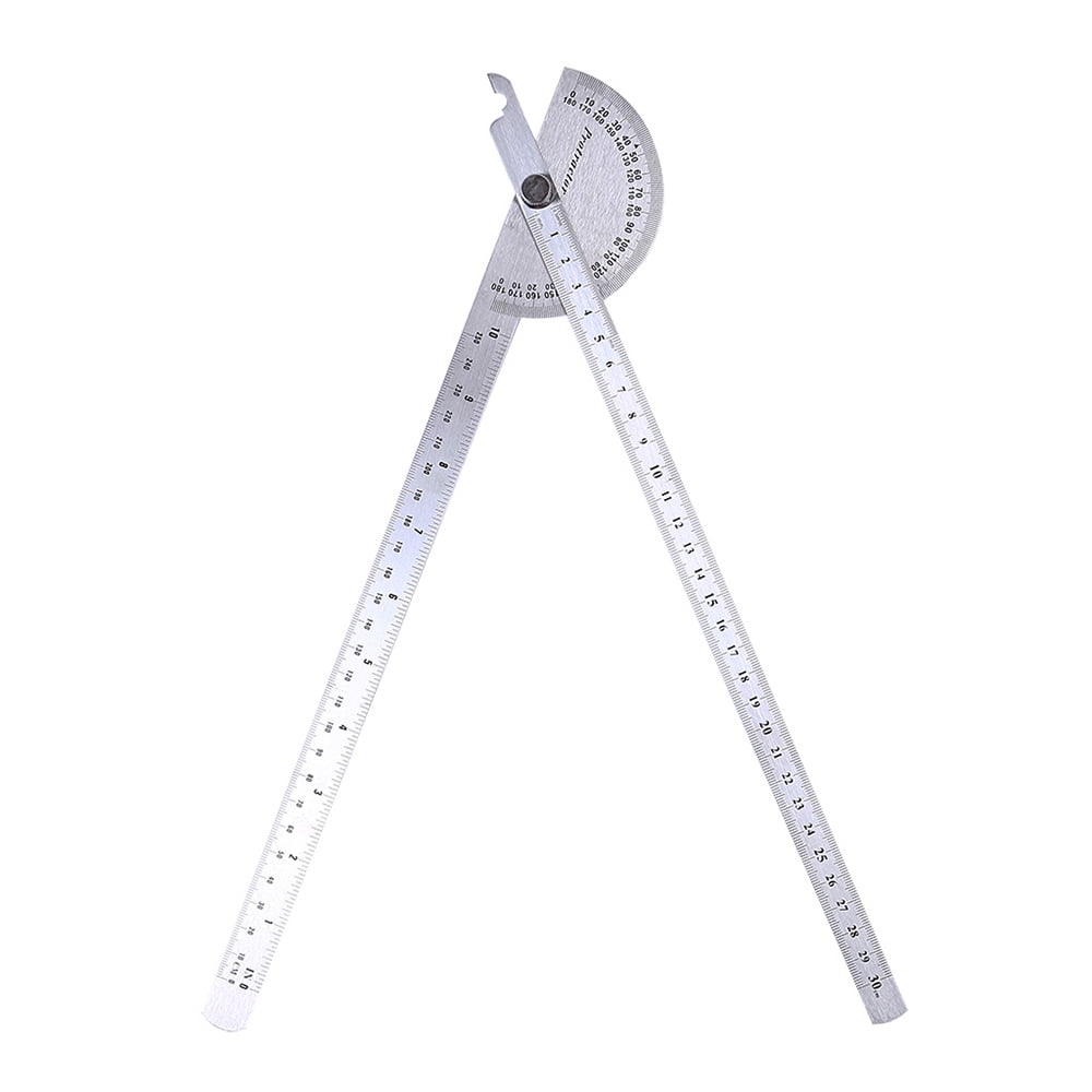 Stainless Steel Protractor 180° Rotary Angle Finder Ruler Measuring Set 