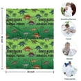 thumbnail image 4 of Green Cartoon Dinosaurs Pattern Blanket,Comfortable Soft Flannel Throw Blanket,All Season,Warm Lightweight Blankets for Sofa Bed Couch Living Room Chair,30"x40", 4 of 4