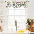 thumbnail image 4 of Tie Up Valances for Windows, Cute Cartoon Dinosaur Adjustable Valance Curtains Window Treatment for Living Room/Bedroom, Green Blue Purple Animals Rod Pocket Kitchen Curtains & Drapes 42x18 Inch, 4 of 9