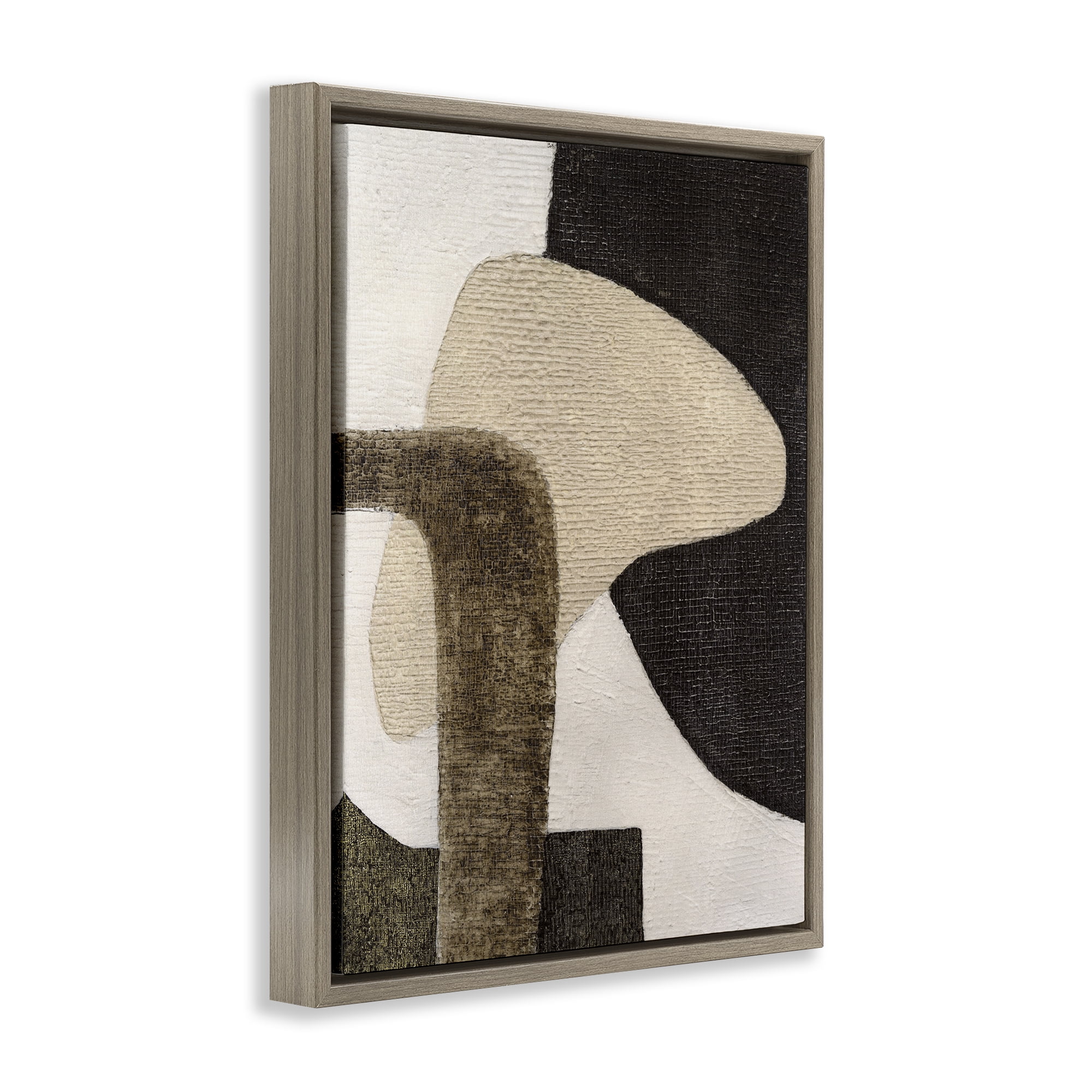 Stupell Industries Southwestern Neutrals Pattern Abstract Painting Brown Floater Framed Canvas Art Print Wall Art, 17 x 21