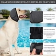 thumbnail image 4 of Noise Cancelling Ear Wrap, Dog No Shake Ear Muffs Noise Protection Firework Thunder Vacuum, Comfortable Quiet Dogs Calming Hoodie, Adjustable for Grooming Bathing & Swimming (Black,XL), 4 of 4