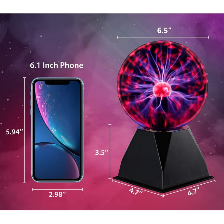 Katzco 7 Plasma Ball - Nebula Sphere, Thunder Lightning - Plug-in  Electricity Ball - Touch and Sound Sensitive Plasma Globe for Parties,  Decorations, Prop - STEM Science Toy for Kids - Cool Lamps 