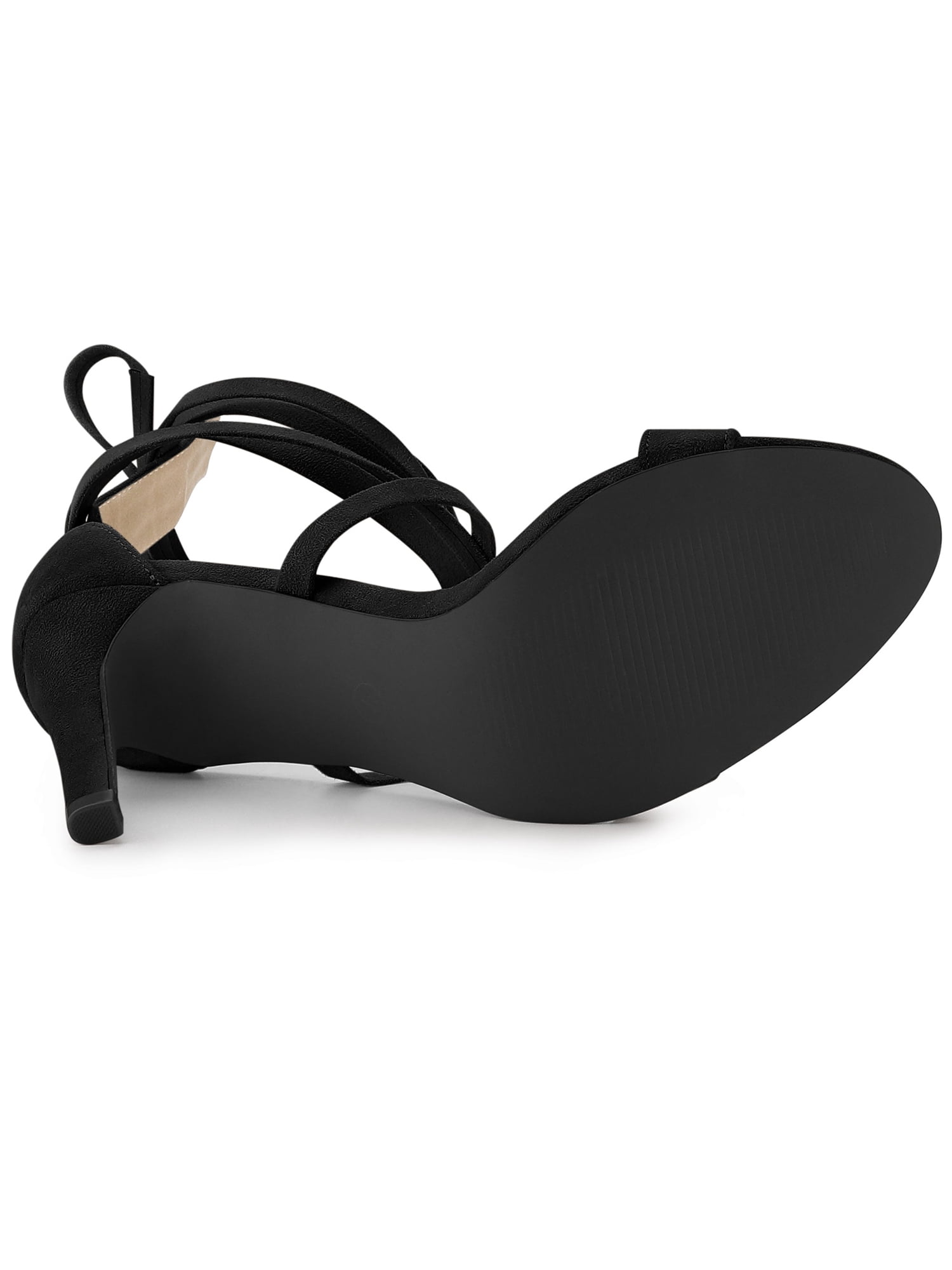 Unique Bargains Women's Open Toe Stiletto Heel Lace Up Heels Sandals