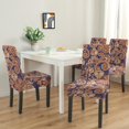 thumbnail image 2 of Colorful Retro Paisley Bohemian Dining Chair Covers 4 Pack Vintage Floral Ethnic Pattern Washable Polyester Stretch Slipcovers Removable Protector for Elegant Decor, 2 of 7