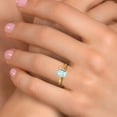 thumbnail image 4 of Gem Stone King 10K Yellow Gold Sky Blue Topaz Engagement Ring for Women | 1.15 Cttw | Emerald Cut 7X5MM | Gemstone November Birthstone | Size 8, 4 of 6