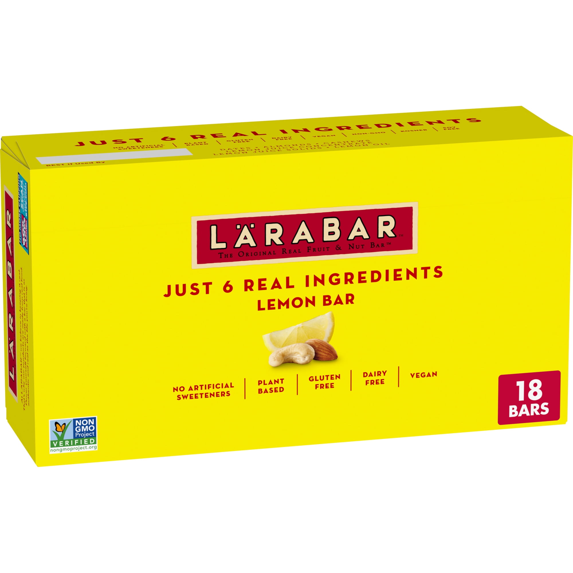 Larabar Lemon Bar Fruit and Nut Bars, Gluten Free and Vegan, 28.8 oz, 18 Count