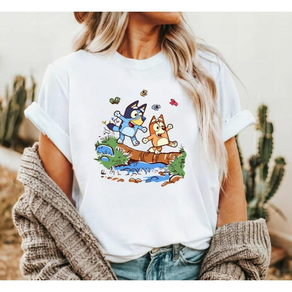 Bluey Happy Funny Bluey Kids T-Shirt, Vintage 2000S Bluey Shirt, Family Bluey Comfort Color T-Shirt, Happy Funny Y2K Shirt Bella Gildan Tee Tshirt, Sweatshirt, Hoodie