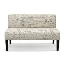 Resenkos Modern Loveseat Sofa, Upholstered Small Couch for Bedroom, Living Room, Apartment, Begie/Multicolor