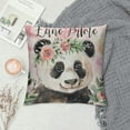 thumbnail image 2 of JEUXUS Pillow Case Baby Panda, Pink Floral Panda Nursery Short Plush Pillowcase White, 2 of 5