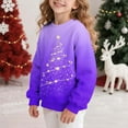 thumbnail image 4 of Lorytime Kids Sweatshirts for Girls Boys Christmas Tree Shirt Crew Neck Long Sleeve Pullover Drop Shoulder Festive Tops, 4 of 7