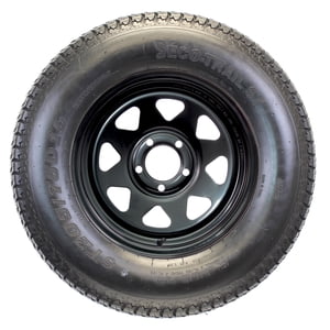 2-Pk Trailer Tire Rim ST205/75D15 15 in. Load C 5 Lug Black Spoke Wheel Sansujyuku sansujyuku.com
