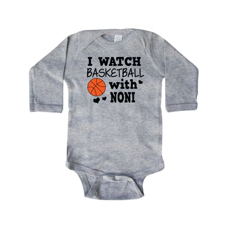 

Inktastic I Watch Basketball with Noni Gift Baby Boy Long Sleeve Bodysuit