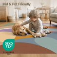 thumbnail image 4 of ODIKA 9'x12' Washable Area Rug Pastel Multicolor Abstract Flow Modern Geometric Curves and Shapes Design for Dining Room, Basement, Large Office, Non-Slip Chair-Friendly, 4 of 7