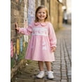 thumbnail image 3 of BemeyourBBs Toddler Baby Girl Easter Bunny Dress Outfits Spring Summer Smocked Plaid Gingham Dress Casual Rabbit Carrot Embroidered Doll Collar Bubble Long Sleeve A Line Dress, 3 of 9