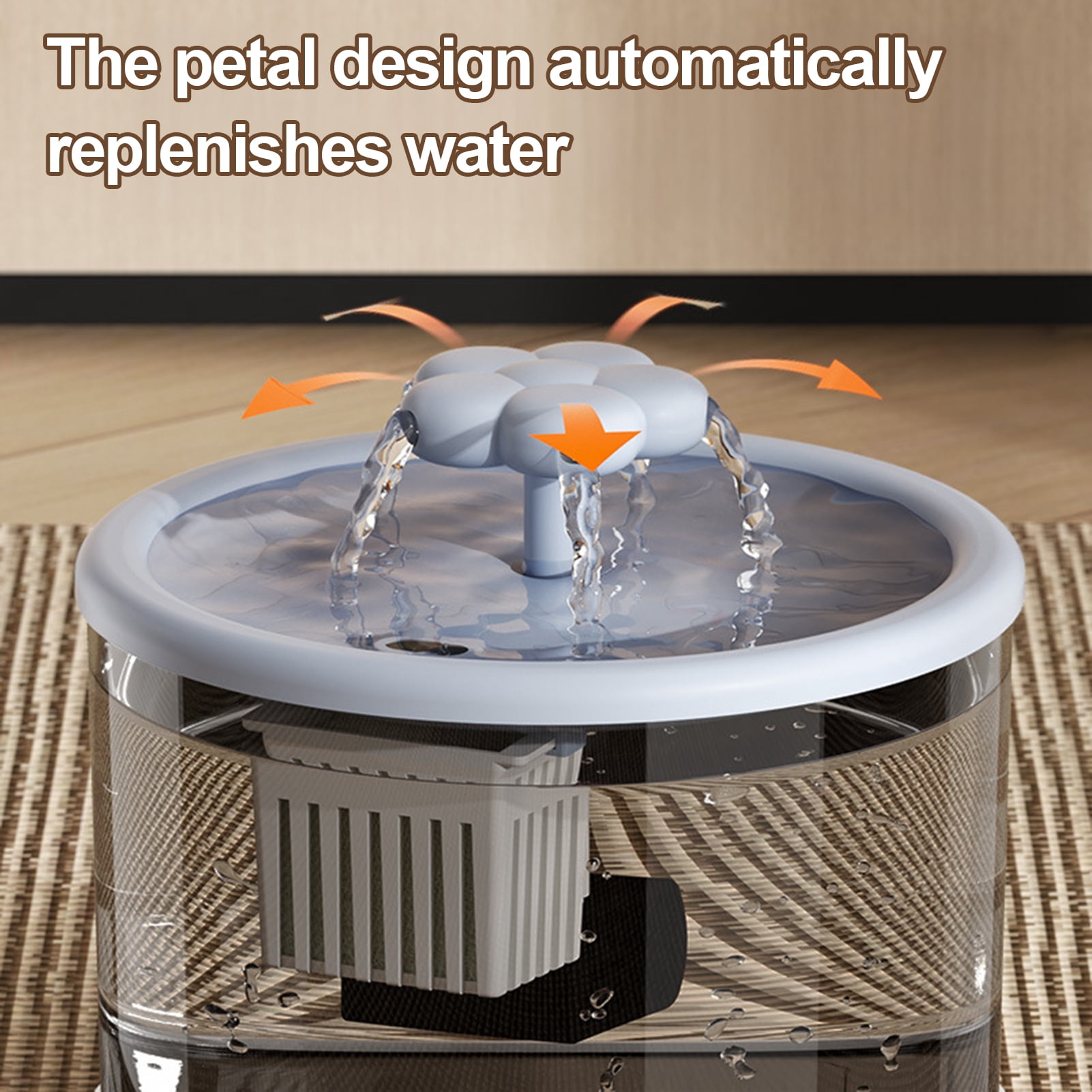 YIFAEUX 1.5L Cat Water Fountain Automatic Pet Drinking Fountain Quiet Pet Water Dispenser with Transparent Tank for Indoor Cats Dogs
