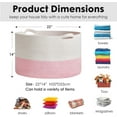 thumbnail image 2 of ZFITEI Woven Rope Cotton Blanket Basket, Pink Storage Basket, 2 of 6