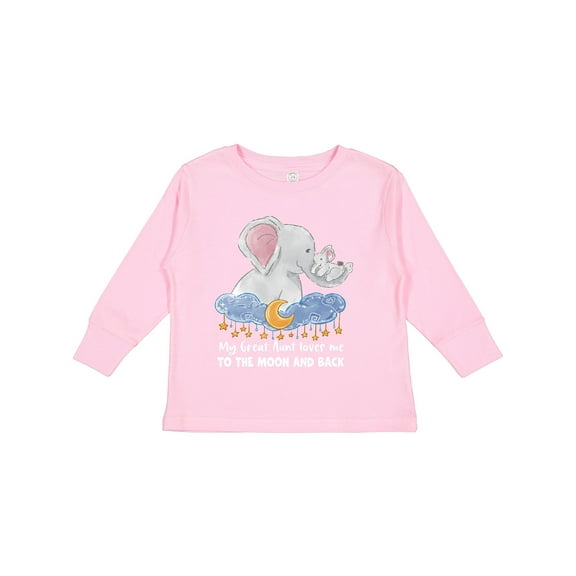 Inktastic My Great Aunt Loves me to the Moon and Back Elephant Family Boys or Girls Long Sleeve Toddler T-Shirt