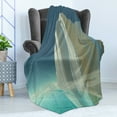 thumbnail image 4 of Ice Berg Soft Flannel Fleece Throw Blanket, Graphical Massive Frigid Structure by the Sea, Cozy Plush for Indoor and Outdoor Use, 60" x 80", Slate Blue Green, by Ambesonne, 4 of 5