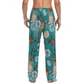 thumbnail image 7 of Men's Pajama Pants with Pockets Sleepwear Lounge Pants Stretch Casual Green Fruit Pine Cone, 7 of 7